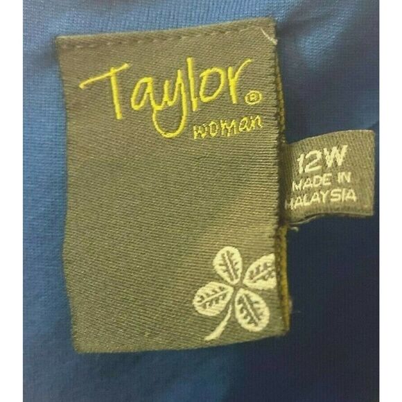 TAYLOR Mid-Weight Royal Blue Textured Knit Knee Length Office Career Dress - Picture 11 of 11